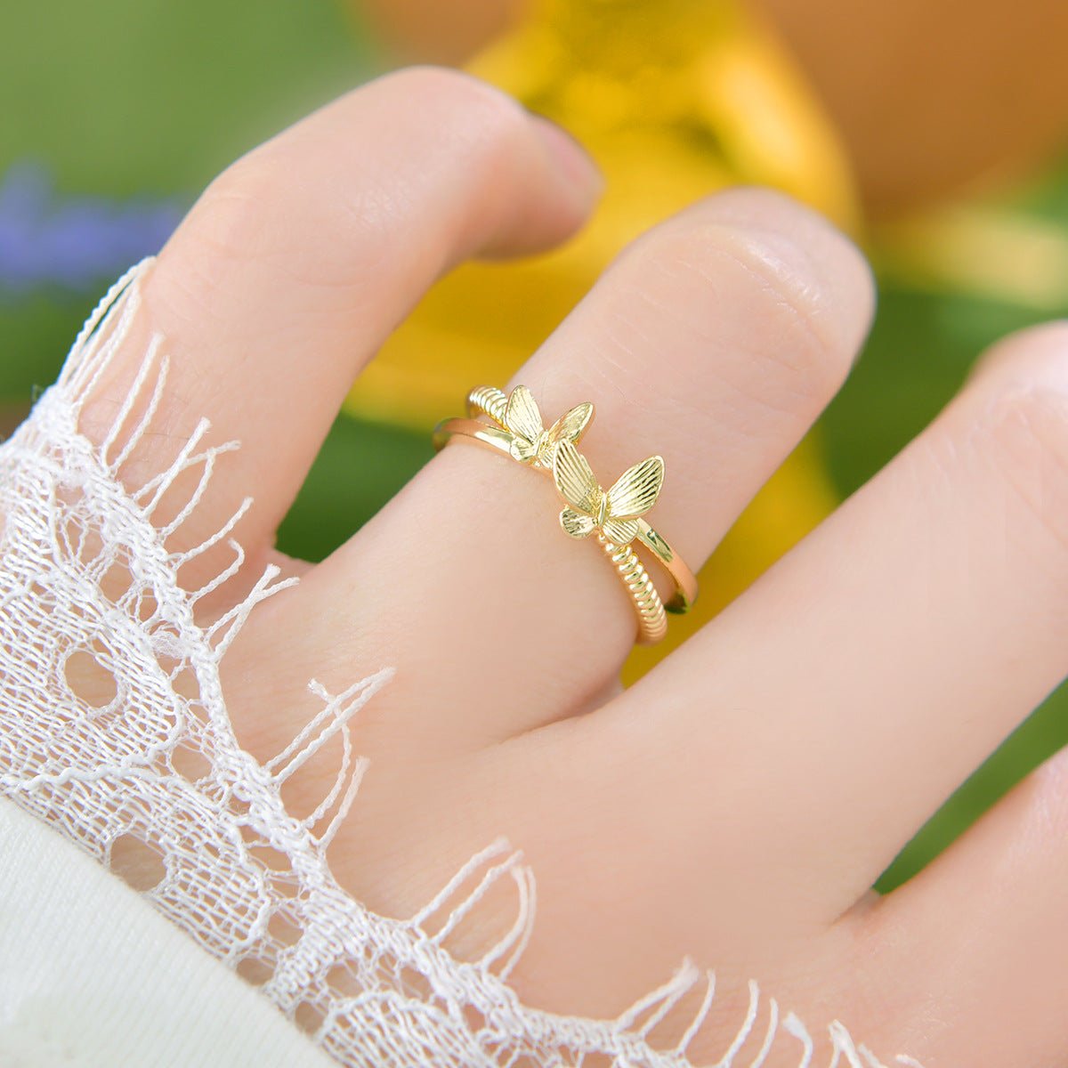 Gilded Butterfly Ring - Gold - Plated - Abbott Atelier