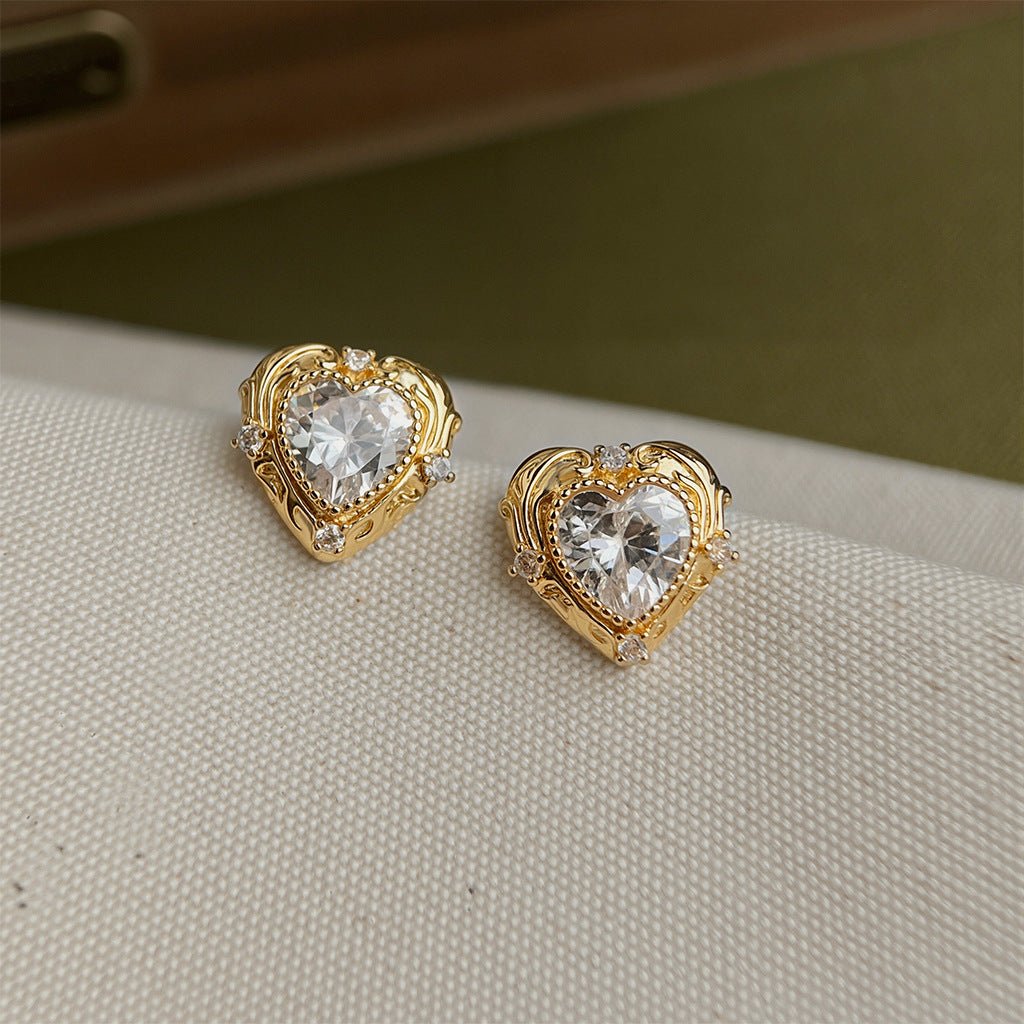 Gilded Heart Earrings - Hypoallergenic - Abbott Atelier