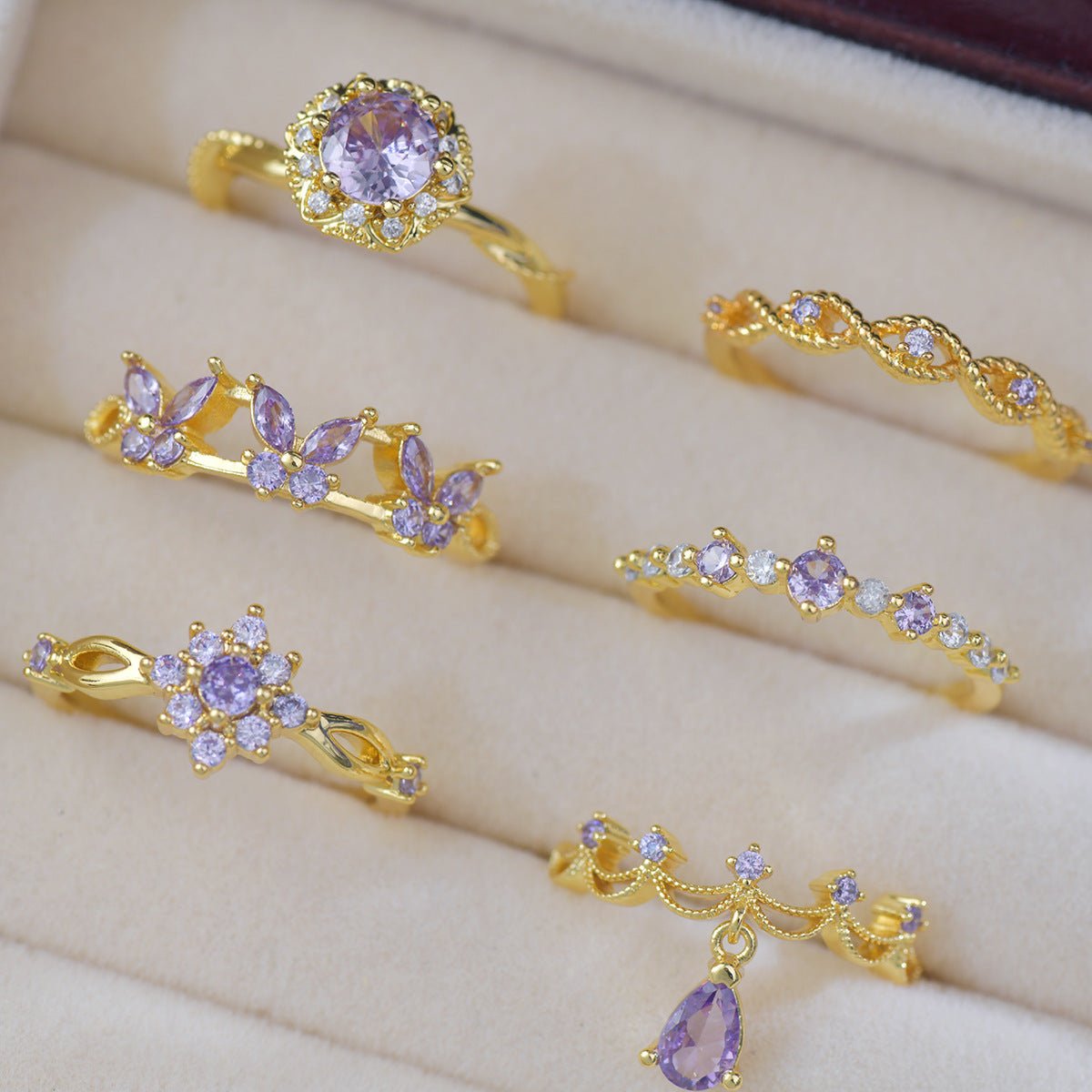 Gilded Infinity Amethyst Ring - Gold-Plated - Abbott Atelier