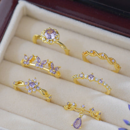 Gilded Infinity Amethyst Ring - Gold-Plated - Abbott Atelier