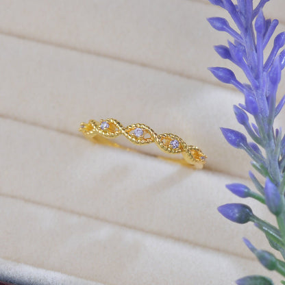 Gilded Infinity Amethyst Ring - Gold-Plated - Abbott Atelier