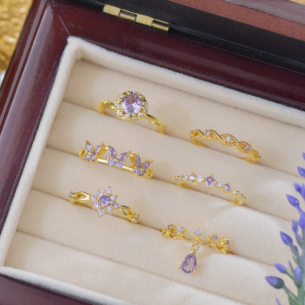 Gilded Infinity Amethyst Ring - Gold-Plated - Abbott Atelier