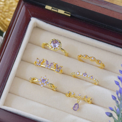Gilded Infinity Amethyst Ring - Gold-Plated - Abbott Atelier