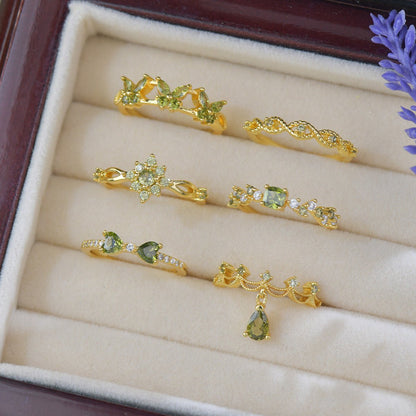 Gilded Infinity Peridot Ring - Gold-Plated - Abbott Atelier