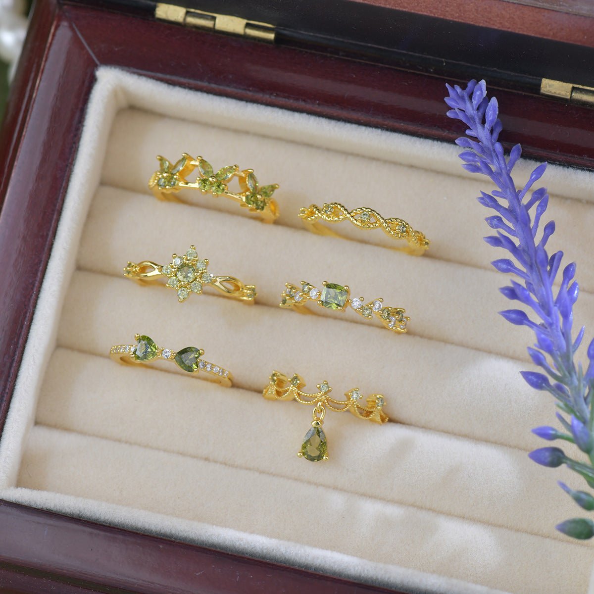 Gilded Infinity Peridot Ring - Gold-Plated - Abbott Atelier