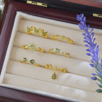 Gilded Infinity Peridot Ring - Gold-Plated - Abbott Atelier