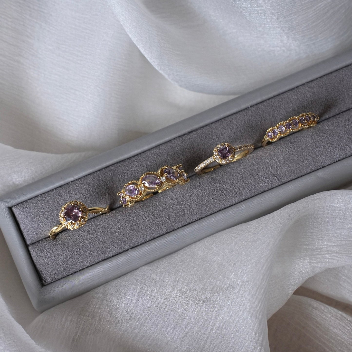 Gilded Lace Amethyst Ring - Gold-Plated - Abbott Atelier