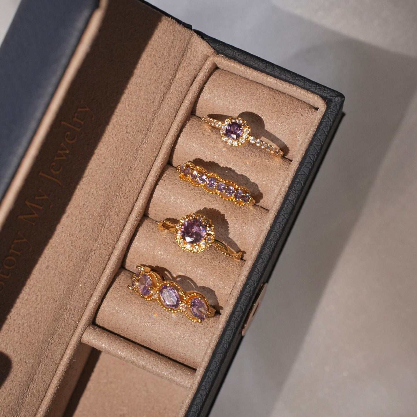 Gilded Lace Amethyst Ring - Gold-Plated - Abbott Atelier