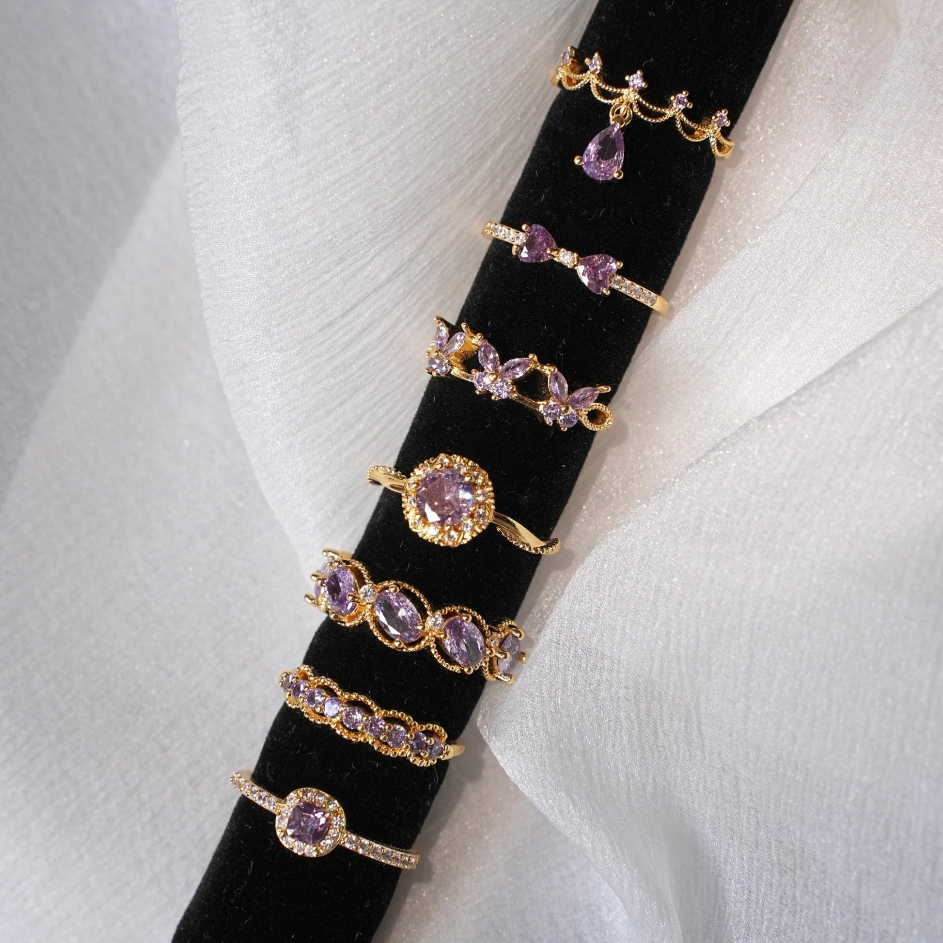 Gilded Lace Amethyst Ring - Gold-Plated - Abbott Atelier