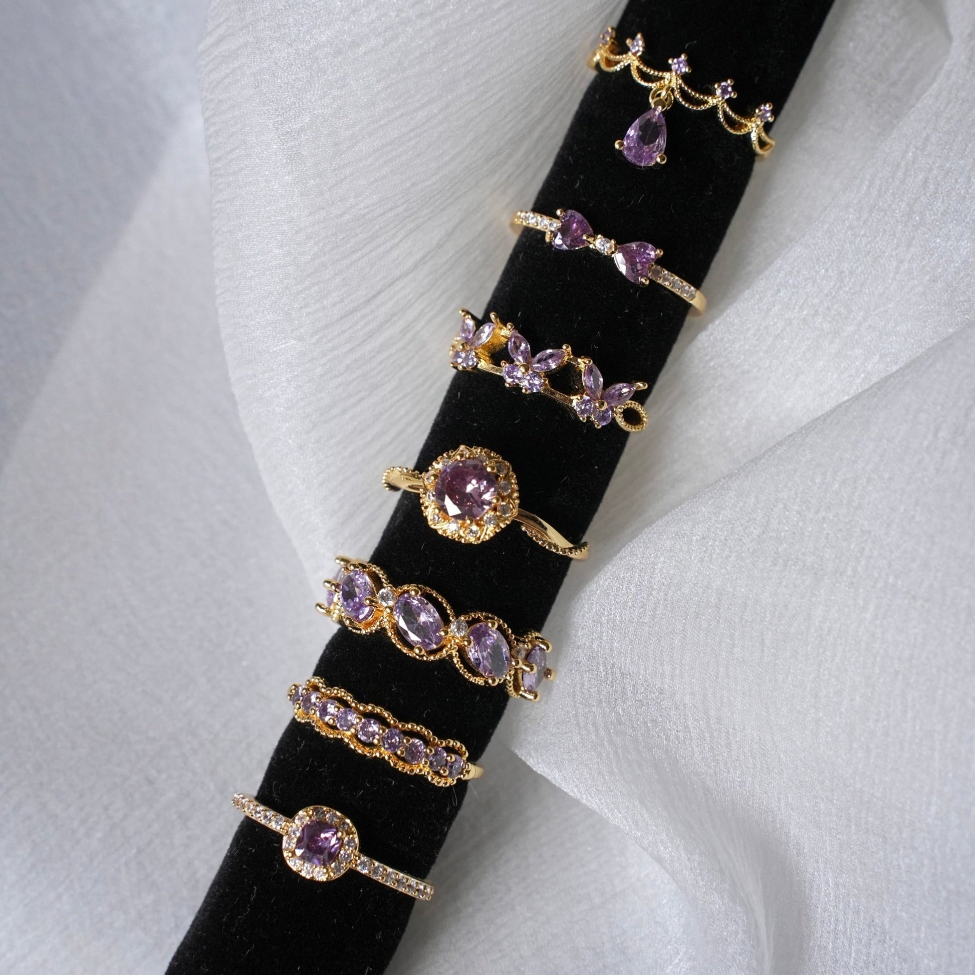 Gilded Lace Amethyst Ring - Gold-Plated - Abbott Atelier