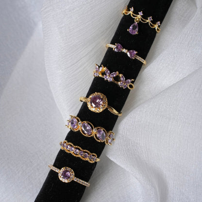 Gilded Lace Amethyst Ring - Gold-Plated - Abbott Atelier