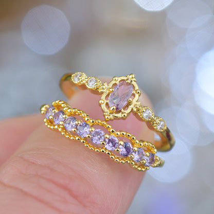 Gilded Lace Amethyst Ring - Gold-Plated - Abbott Atelier