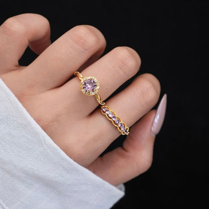 Gilded Lace Amethyst Ring - Gold-Plated - Abbott Atelier