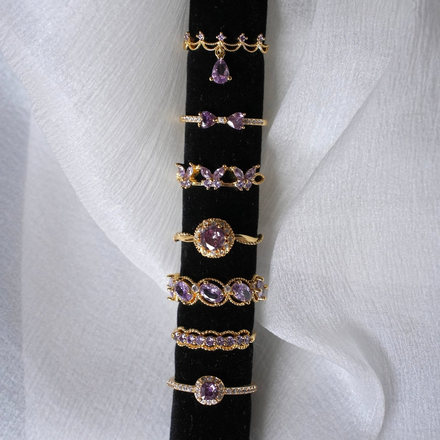 Gilded Lace Amethyst Ring - Gold-Plated - Abbott Atelier