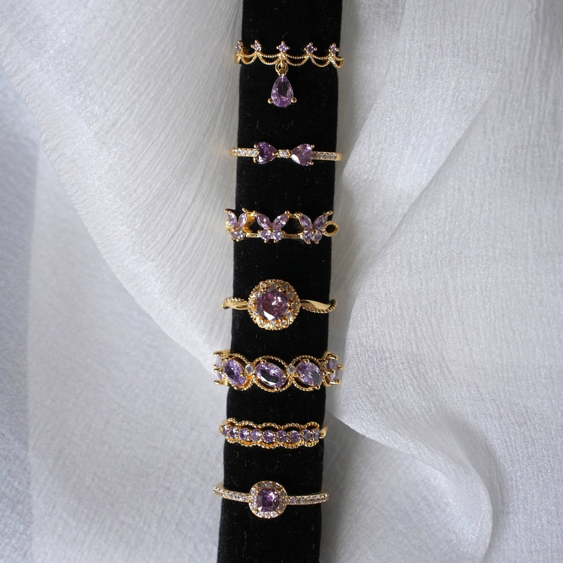 Gilded Lace Amethyst Ring - Gold-Plated - Abbott Atelier