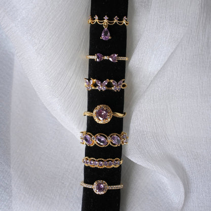 Gilded Lace Amethyst Ring - Gold-Plated - Abbott Atelier