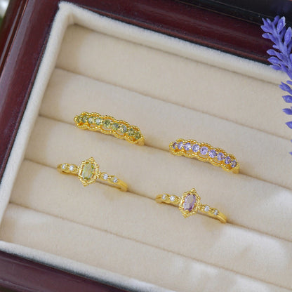 Gilded Lace Amethyst Ring - Gold-Plated - Abbott Atelier