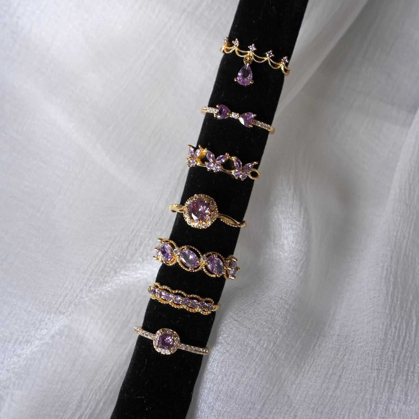 Gilded Lace Amethyst Ring - Gold-Plated - Abbott Atelier
