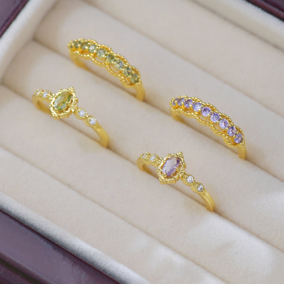Gilded Lace Amethyst Ring - Gold-Plated - Abbott Atelier