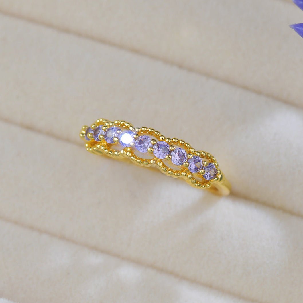 Gilded Lace Amethyst Ring - Gold-Plated - Abbott Atelier