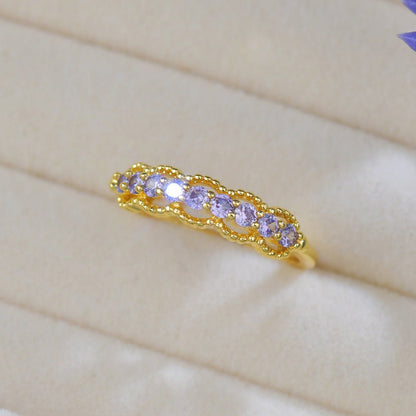 Gilded Lace Amethyst Ring - Gold-Plated - Abbott Atelier
