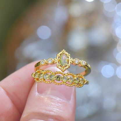 Gilded Lace Peridot Ring - Gold-Plated - Abbott Atelier