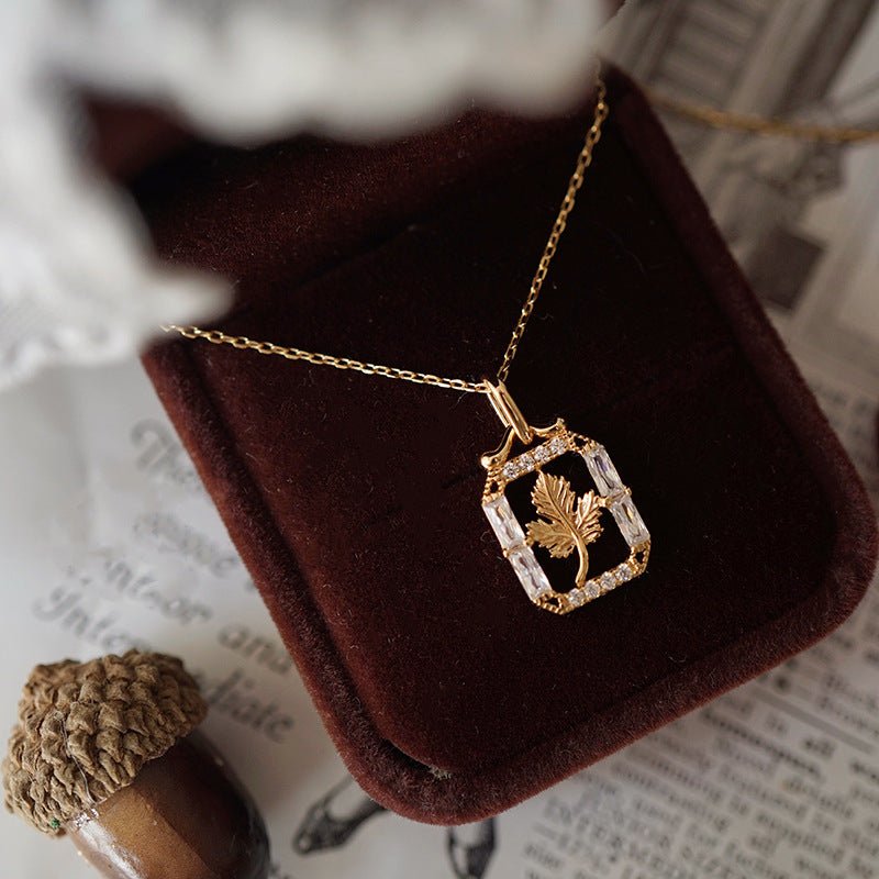 Gilded Maple Leaf Necklace (Solid Silver)