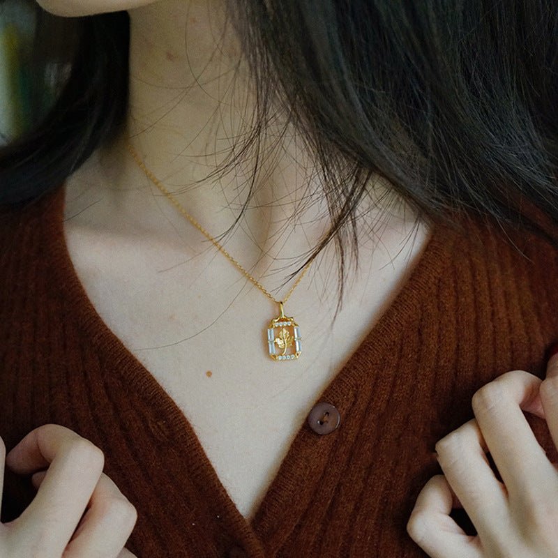 Gilded Maple Leaf Necklace (Solid Silver)