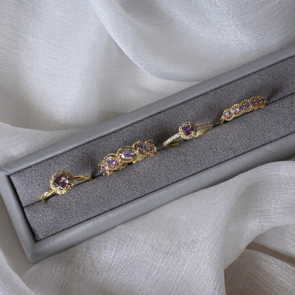 Gilded Oval Amethyst Ring - Gold-Plated - Abbott Atelier