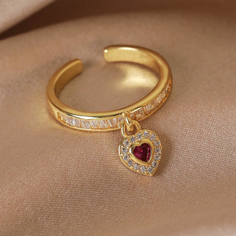 Ruby Heart Ring in Gold