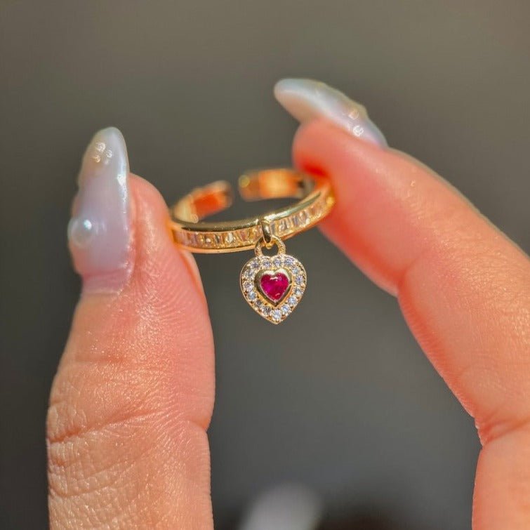 Ruby Heart Ring in Gold