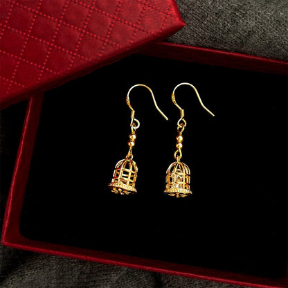 Golden Birdcage Earrings - Hypoallergenic - Abbott Atelier