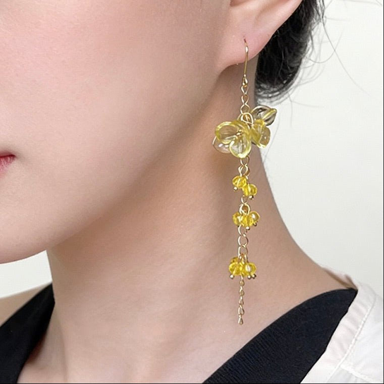 Golden Wisteria Drop Earrings - Hypoallergenic - Abbott Atelier