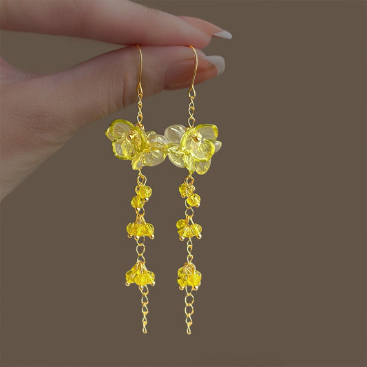 Golden Wisteria Drop Earrings - Hypoallergenic - Abbott Atelier