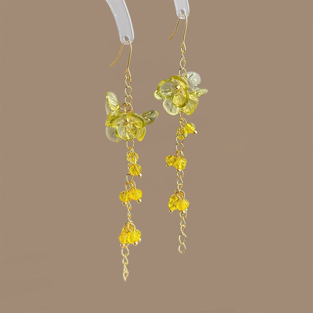 Golden Wisteria Drop Earrings - Hypoallergenic - Abbott Atelier