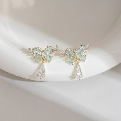 Green Butterfly Earrings - Hypoallergenic - Abbott Atelier