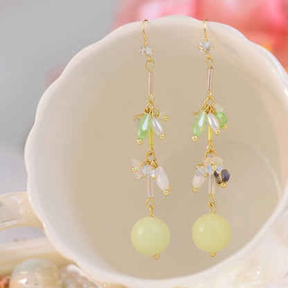 Green Grape Earrings - Gold - Plated - Abbott Atelier