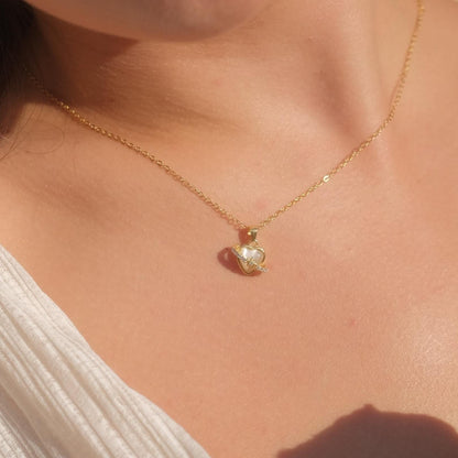 Heart Jupiter Necklace (Solid Silver) - Hypoallergenic - Abbott Atelier