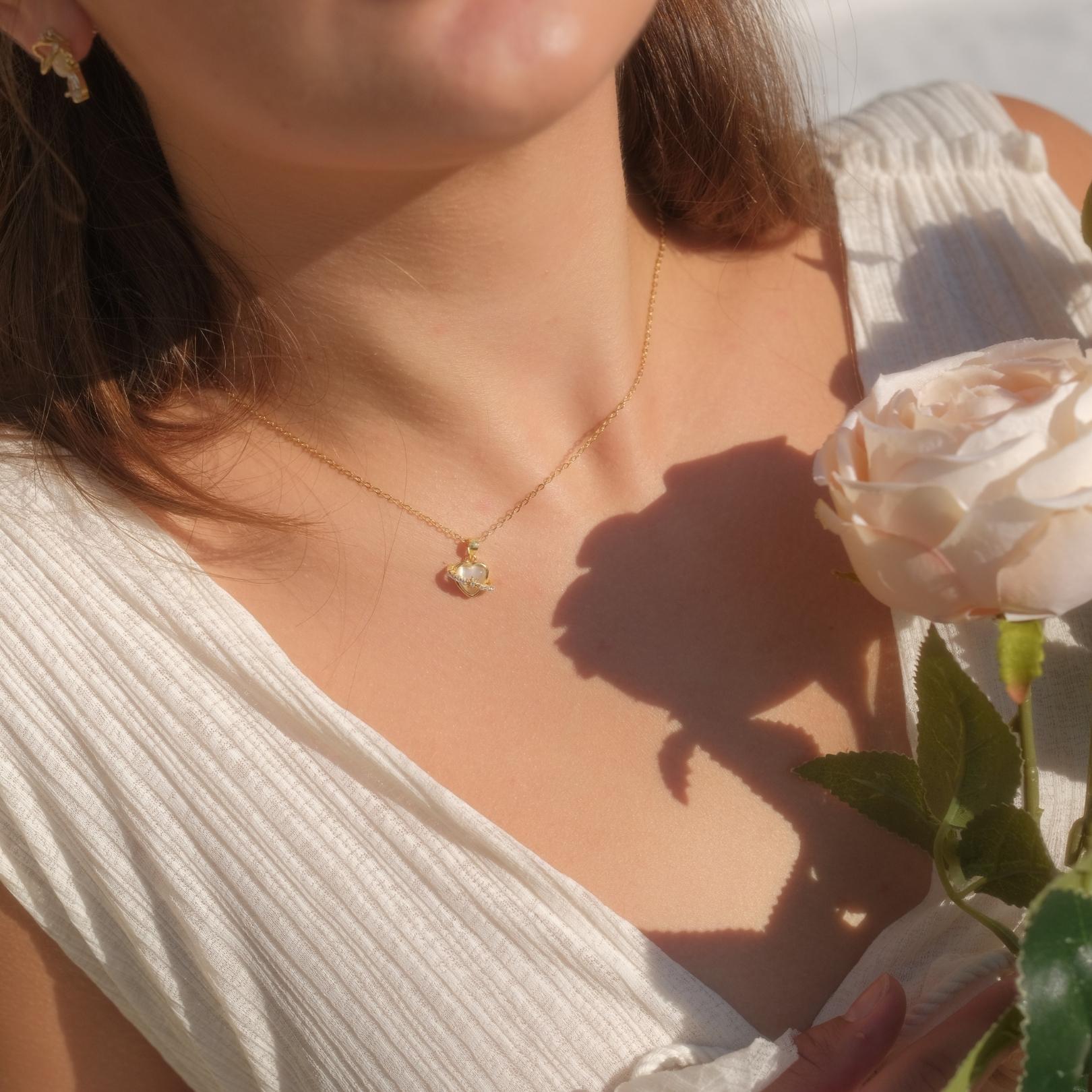 Heart Jupiter Necklace (Solid Silver) - Hypoallergenic - Abbott Atelier