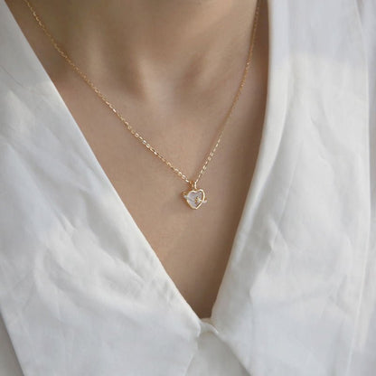 Heart Jupiter Necklace (Solid Silver) - Hypoallergenic - Abbott Atelier