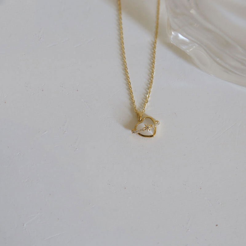 Heart Jupiter Necklace (Solid Silver) - Hypoallergenic - Abbott Atelier