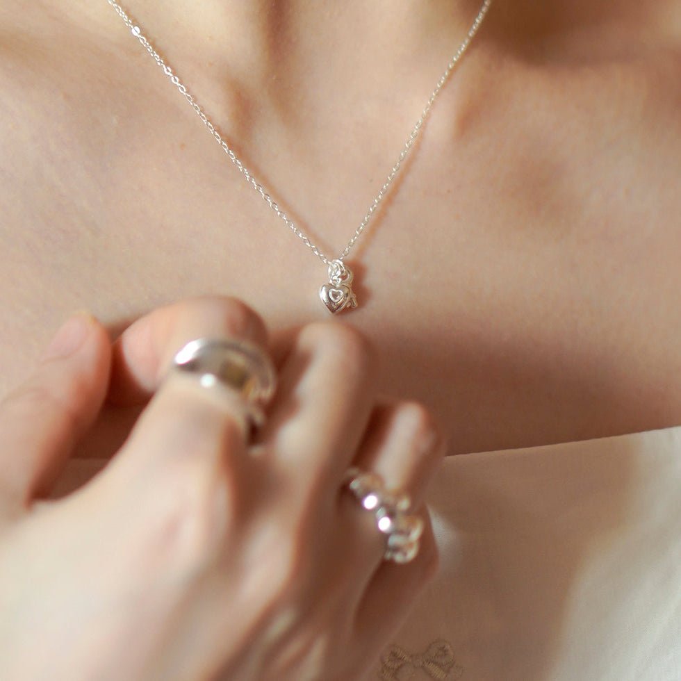 Heart Lock Necklace in Silver - Waterproof - Abbott Atelier
