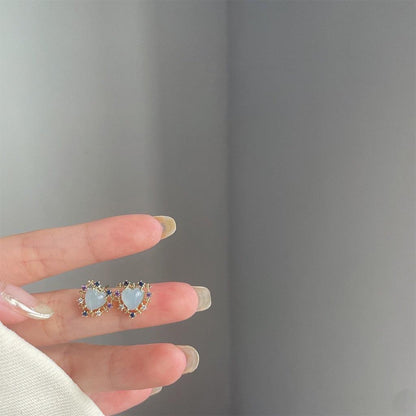 Heart Stud Earrings - Chloe - Hypoallergenic - Abbott Atelier