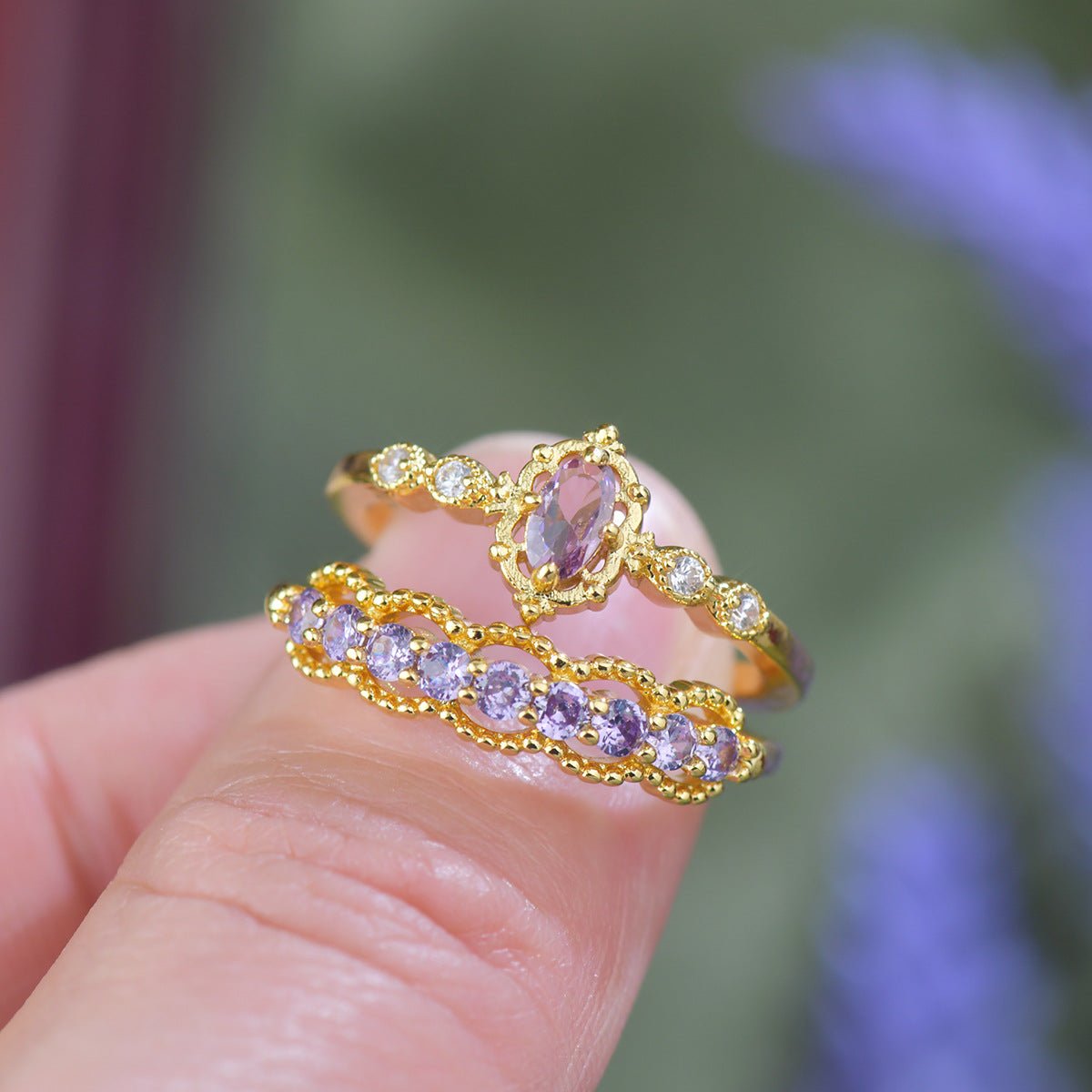 Heirloom Oval Amethyst Ring - Gold-Plated - Abbott Atelier
