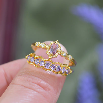 Heirloom Oval Amethyst Ring - Gold-Plated - Abbott Atelier