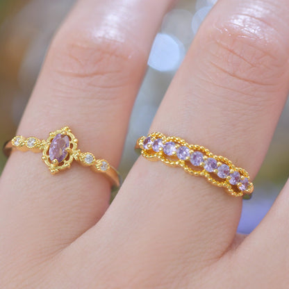 Heirloom Oval Amethyst Ring - Gold-Plated - Abbott Atelier