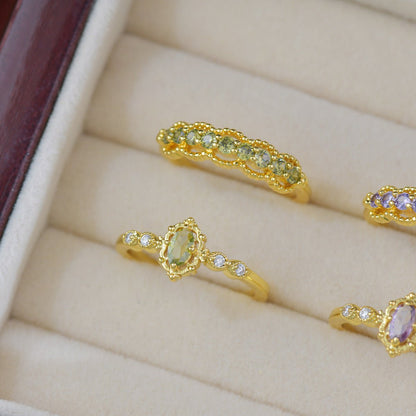 Heirloom Oval Peridot Ring - Gold-Plated - Abbott Atelier