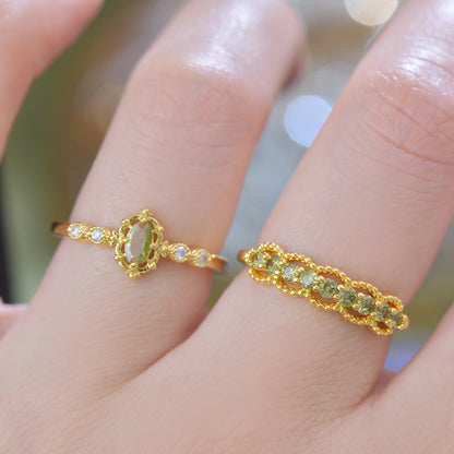 Heirloom Oval Peridot Ring - Gold-Plated - Abbott Atelier