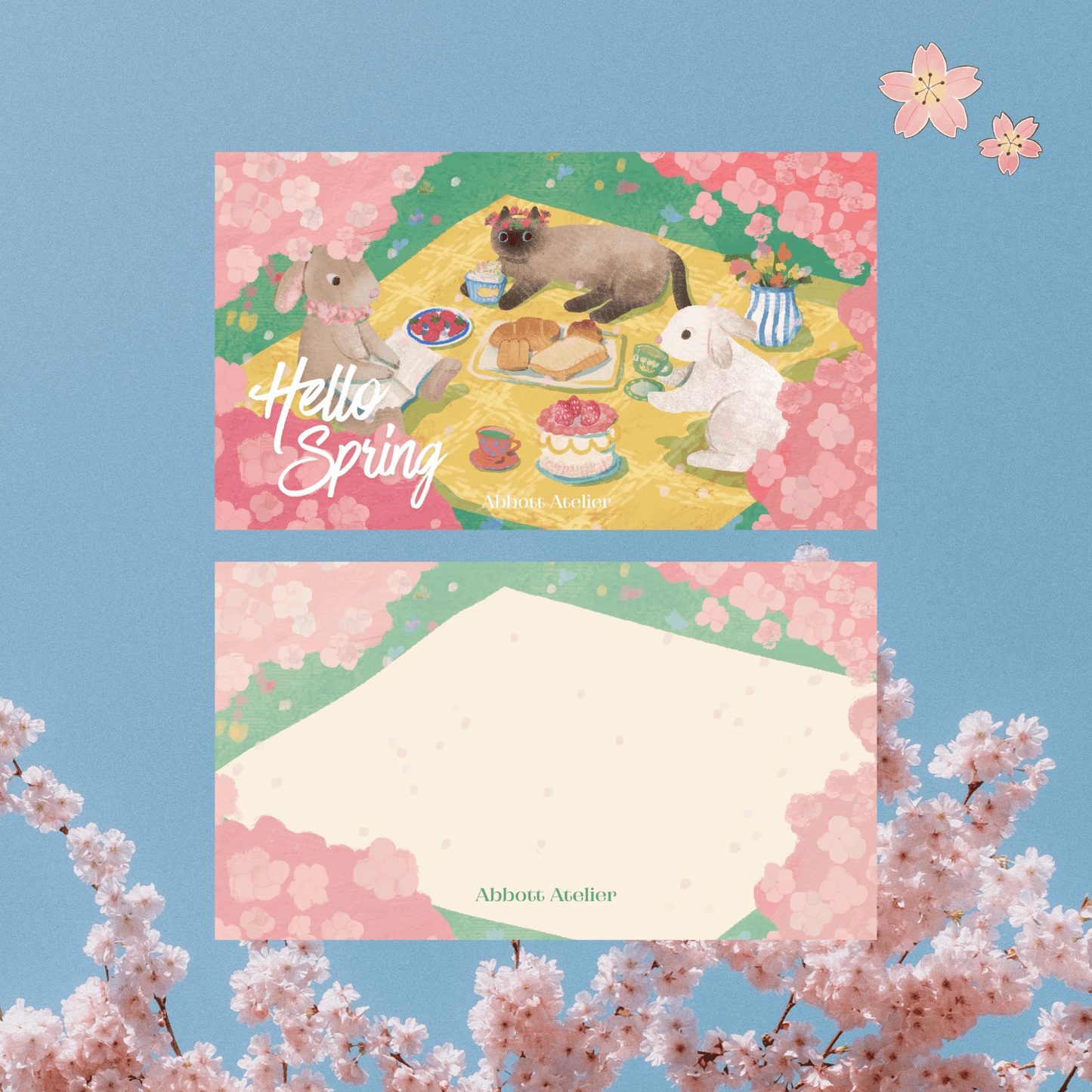 Hello Spring Note Card - Abbott Atelier - Abbott Atelier