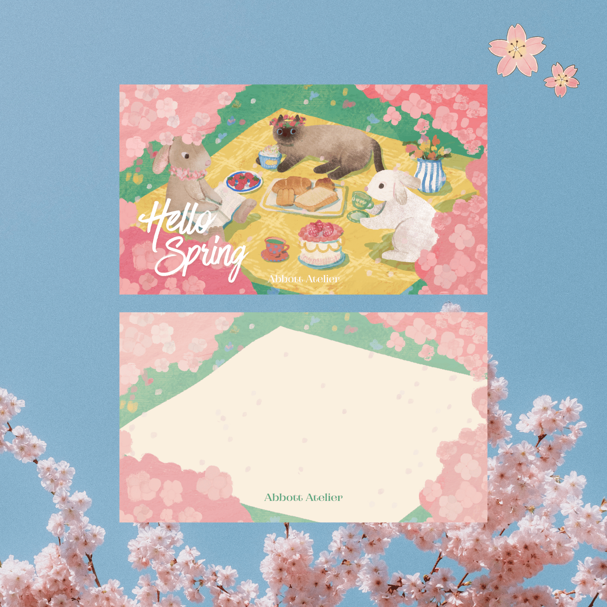 Hello Spring Note Card - Abbott Atelier - Abbott Atelier